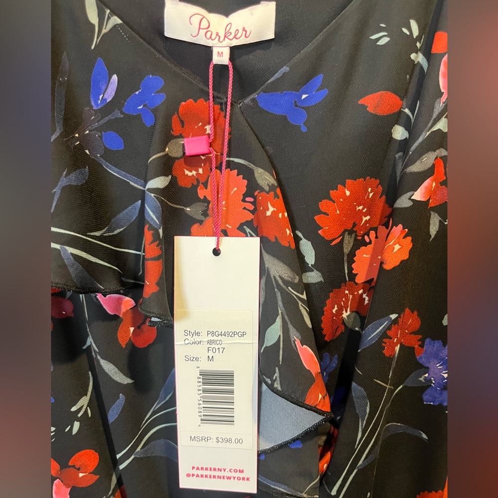 NWT Parker NY Ruffle High Low Floral Dress - Picture 7 of 9